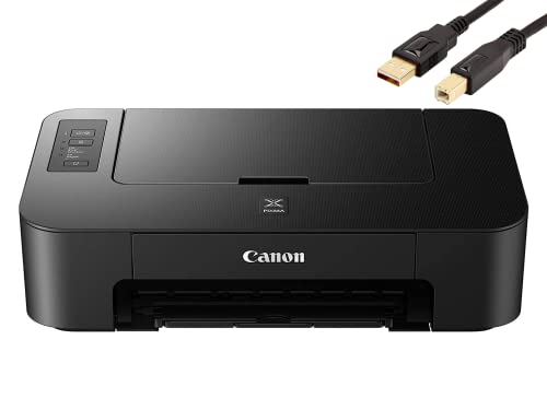 Canon PIXMA TS Series Inkjet Printer, Up to 4800x1200dpi Color Resolution, 7.7ipm Print Speed, Borderless Photos, Black, Durlyfish USB Printer Cable