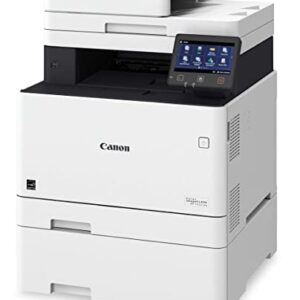 Canon imageCLASS Series Wireless Color All-in-One Laser Printer, Multifunction, Up to 28 ISO ppm, Mobile-Ready, Duplex Compatible with Alexa, Bundle JAWFOAL Printer Cable White