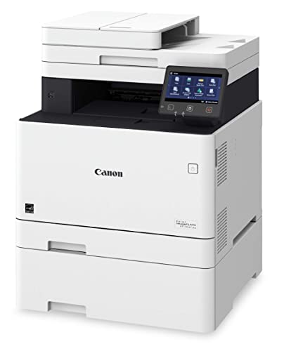 Canon imageCLASS Series Wireless Color All-in-One Laser Printer, Multifunction, Up to 28 ISO ppm, Mobile-Ready, Duplex Compatible with Alexa, Bundle JAWFOAL Printer Cable White