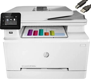 hp color laserjet pro m283fdwb wireless all-in-one laser printer, print scan copy, remote mobile print, auto 2-sided printing, 22 ppm, 250-sheet, works with alexa, bundle with jawfoal printer cable