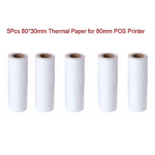 OTGO 5PCS 80mm Thermal Receipt Paper Roll for Mobile POS Thermal Printer New 80x30mm