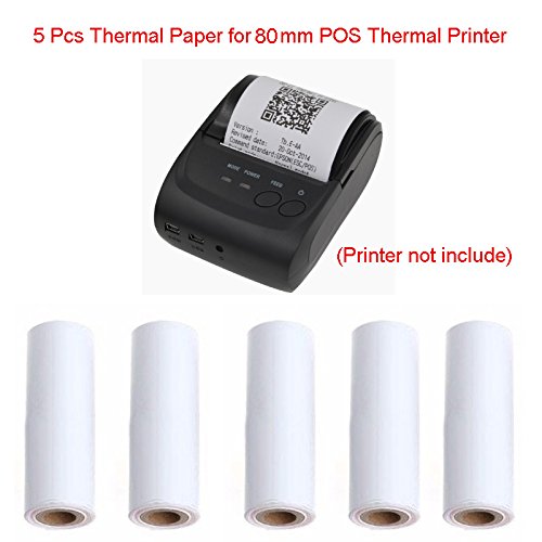 OTGO 5PCS 80mm Thermal Receipt Paper Roll for Mobile POS Thermal Printer New 80x30mm