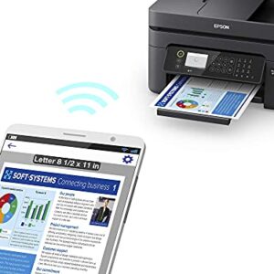 Epson Premium Workforce WF 28 Series All-in-One Color Inkjet Printer I Print Copy Scan Fax I Wireless I Mobile Printing I Auto 2-Sided Printing I 2.4" LCD I Up to 30-Sheet ADF (Renewed)