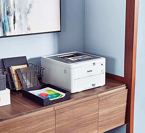 Brother HL-L3210CW Compact Digital Color Wireless Laser Printer, Print Only for Home Business Office Use, 2400x600 dpi, 19ppm, 250-Sheet Capacity, Wi-Fi, USB, with Lanbertent Printer Cable