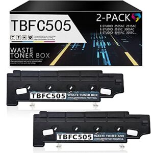 2-pack tbfc505 compatible tb-fc505 high yield waste toner container replacement for toshiba e-studio 2505ac 2515ac 2555c 3005ac 3015ac 3055c 3505ac 3508a 3515ac 3555c 4505ac 4508a 4515ac 4555c printer