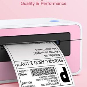 POLONO Shipping Label Printer Pink, 4x6 Thermal Label Printer for Shipping Packages, Commercial Direct Thermal Label Maker, 2" Pink Circle Direct Thermal Labels (750 Labels c