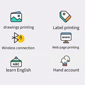 Ink-Less, Smooth & Fast Printing Mini Pocket Photo Printe-r—Portable Thermal Printe-r Bluetooth Label Memo Receipt Instant Sticker Printe-r Small Smartphone Printe-r for Phone
