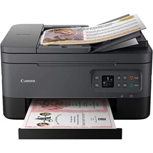 Canon PIXMA TR70 22 All-in-One Wireless Bluetooth Color Inkjet Printer, Black - Print Copy Scan - 1.44" OLED, 13 ipm, 4800x1200 dpi, 8.5x14, Auto 2-Sided Printing, 35-Sheet ADF, BROAGE Printer Cable