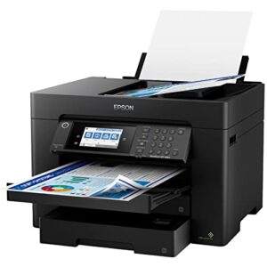 epson workforce pro wf-7840 wireless wide-format all-in-one color inkjet printer, black – print scan copy fax – 4.3″ lcd, 25 ppm, 4800×2400 dpi, 13″x19″, 50-sheet adf, auto 2-sided printing, ethernet