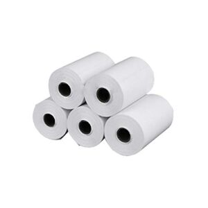 kasclino thermal paper for mini thermal printer, 5 rolls wireless pocket label printer paer receipt printer paper, for printing mobile phone pictures/photos/receipts/notes/lists/label/memo/qr codes