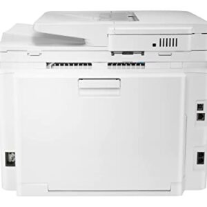 HP Color Laserjet Pro M283cdwA Wireless All-in-One Laser Printer, Print Scan Copy Fax, Auto 2-Sided Printing, Remote Mobile Print, 22ppm, 260-Sheet, 256MB, White - Bundle with JAWFOAL Printer Cable