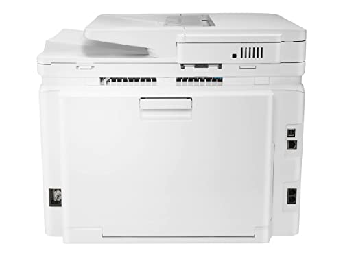 HP Color Laserjet Pro M283cdwA Wireless All-in-One Laser Printer, Print Scan Copy Fax, Auto 2-Sided Printing, Remote Mobile Print, 22ppm, 260-Sheet, 256MB, White - Bundle with JAWFOAL Printer Cable