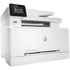 HP Color Laserjet Pro M283cdwA Wireless All-in-One Laser Printer, Print Scan Copy Fax, Auto 2-Sided Printing, Remote Mobile Print, 22ppm, 260-Sheet, 256MB, White - Bundle with JAWFOAL Printer Cable