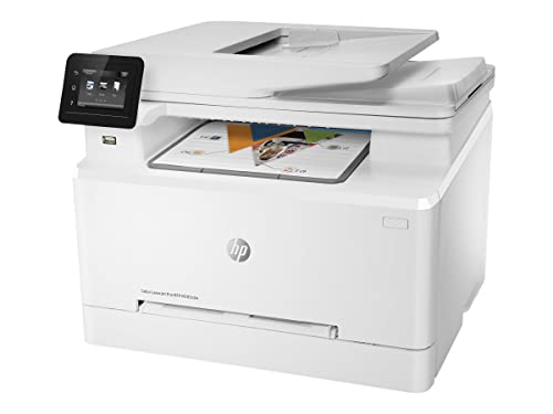 HP Color Laserjet Pro M283cdwA Wireless All-in-One Laser Printer, Print Scan Copy Fax, Auto 2-Sided Printing, Remote Mobile Print, 22ppm, 260-Sheet, 256MB, White - Bundle with JAWFOAL Printer Cable