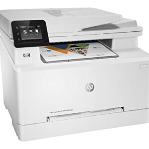 HP Color Laserjet Pro M283cdwA Wireless All-in-One Laser Printer, Print Scan Copy Fax, Auto 2-Sided Printing, Remote Mobile Print, 22ppm, 260-Sheet, 256MB, White - Bundle with JAWFOAL Printer Cable