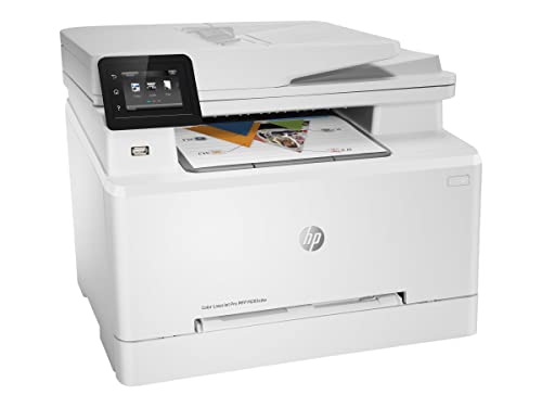 HP Color Laserjet Pro M283cdwA Wireless All-in-One Laser Printer, Print Scan Copy Fax, Auto 2-Sided Printing, Remote Mobile Print, 22ppm, 260-Sheet, 256MB, White - Bundle with JAWFOAL Printer Cable