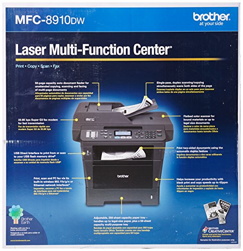 Brother Printer MFC8910DW Wireless Monochrome Printer with Scanner, Copier and Fax, Amazon Dash Replenishment Ready