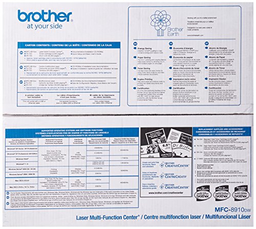 Brother Printer MFC8910DW Wireless Monochrome Printer with Scanner, Copier and Fax, Amazon Dash Replenishment Ready