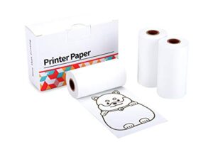 phomemo non adhesive paper printer thermal paper white for m02 m02s m02 pro, black print on white, 2.08 inch x 26.2 feet (53mm x 8m) for black and white photos, planner, note, scrapbooking