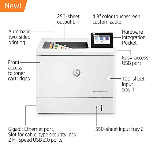 HP Color Laserjet Enterprise M555dn Duplex Printer (7ZU78A) (Renewed)