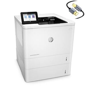 HP Laserjet Enterprise M611x Wireless Ethernet Monochrome Laser Printer - Print only Single-Function - 65 ppm, 1200 x 1200 dpi, Auto Duplex Printing, 650 Sheets Input, Ethernet, Cbmou Printer Cable