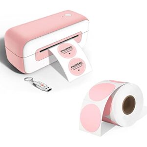 phomemo label printer & 2” pink direct thermal labels