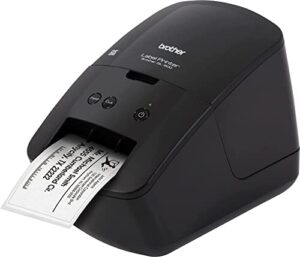 brother ql-600 economic desktop wired label printer for home and office, black – usb connectivity – up to 2.4″ wide, 300 x 600 dpi, 44 labels per minute, automatic cutter label maker