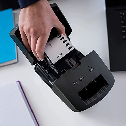 Brother QL-600 Economic Desktop Wired Label Printer for Home and Office, Black - USB Connectivity - up to 2.4" Wide, 300 x 600 dpi, 44 Labels Per Minute, Automatic Cutter Label Maker