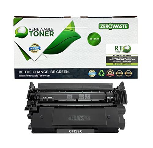 Renewable Toner USA Remanufactured High Yield MICR Toner Cartridge Replacement for HP 89X CF289X Laser Printers M507 M528 MFP (with Bypass Chip)