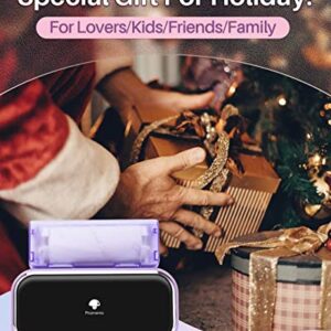 Phomemo M03 Mini Printer, Bluetooth Thermal Printer Mobile Portable Printer for Smartphones, Compatible with 53mm/80mm Thermal Paper, Great for memo,Photo & Notes, Purple