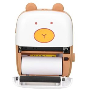 mini photo printer, cute bear shape wireless photo printer, portable printer for smartphones, compatible with ox s, android & bluetooth devices, pocket-size, 57 x 30mm printing paper