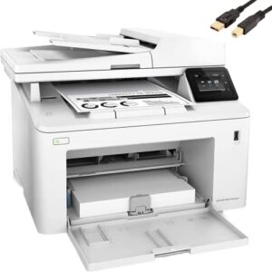 hp laserjet pro mfp m22 7fdw monochrome wireless all-in-one laser printer, copy & scan & fax, 2.7″ color touchscreen display, 1200×1200 dpi, 30 ppm, duplex & mobile printing, pcs usb printer cable