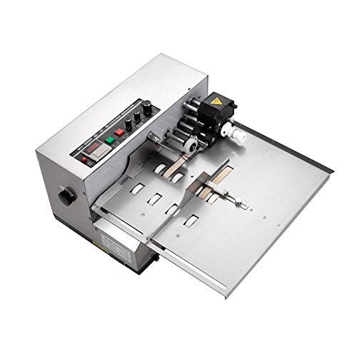 INTSUPERMAI Solid-Ink Coding Continuous Printing Machine Wheel Label Coding Date Paper Printer (Stainless Steel Widen)