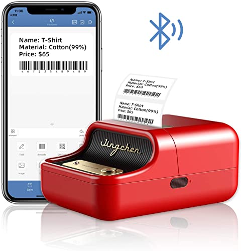 BrokSilent Label Maker Machine B21, Mini Desktop Label Printers, Wireless Portable Bluetooth Thermal Barcode Label Printer with Tape for Phone (Red)