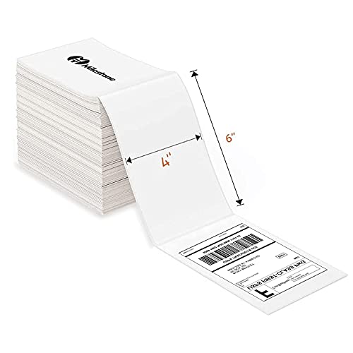 Milestone Commercial Grade Thermal Direct Shipping Label 4x6 Fan-Fold Labels - Pack of 500 (4x6 Labels)