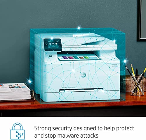 HP Laserjet Pro MFP M283cdw Wireless Color All-in-One Laser Printer, Print&Copy&Scan&Fax, up to 22 ppm, 600x600 dpi, 2.7" Color Touchscreen, Work with Alexa (7KW73A), with Lanbertent Printer Cable