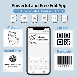 Label Makers - B1 Thermal Label Printer, 2 Inch Portable Bluetooth Label Maker with Tape Easy to Use for Office, Home, Barcode, Business, Clothing, Address, Mailing, Compatible with iOS & Android