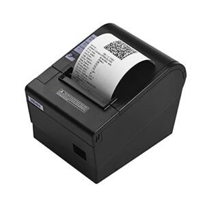 jabey thermal printer,80mm usb thermal receipt pos printer auto cutter high speed printer clear printing compatible with esc/pos print commands for supermarket store home business