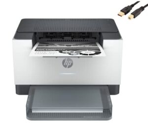 hp laserjet m20 series black-and-white laser printer, mobile device printing, automatic two-sided printing, with 6 months of toner through hp+, wireless, white & slate, with mtc printer cable