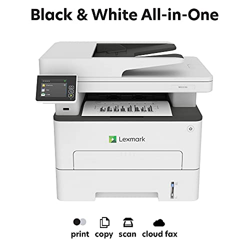 Lexmark MB2236i Multifunction Wireless Monochrome Laser Printer with A 2.8 Inch Color Touch Screen, Standard Two-Sided Printing, Cloud Fax Capability (18M0751) (Renewed)