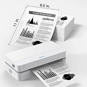 POLONO Thermal Printer, 8.5 x 11 US Letter Size Thermal Printing Paper Compatible with FT800 Wireless Printer, No Ink No Toner Compact Printer for Home Use, Office