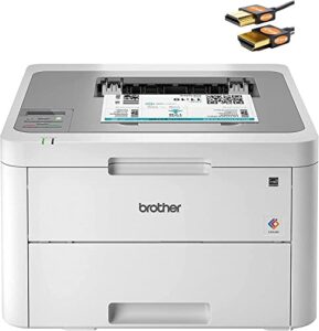 brother hl-l32 10cw series compact wireless digital color laser printer – mobile printing – print up to 19 pages/min – up to 250-sheet/tray – up to 2400 x 600 dpi – mono display + hdmi cable