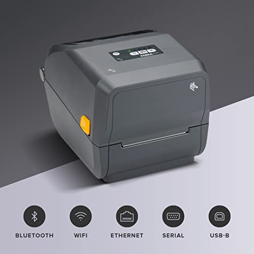 ZEBRA ZD621 Thermal Transfer Desktop Printer 300 dpi Print Width 4-inch USB Serial Ethernet 802.11ac ZD6A043-301L01EZ