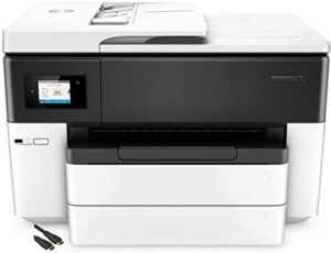 hp officejet pro series wide format all-in-one printer with wireless printing, print scan copy fax, auto 2-sided printing, 512mb, 34 ppm, compatible with alexa – white