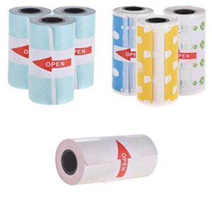 Paperang GZlanu 6 Rolls Thermal Sticker Paper Roll Clear Printing for PeriPage A6 Pocket Thermal Printer for PAPERANG P1/P2 Mini Photo Printer (PPSP3R+PPLB3R+1R),57x30mm