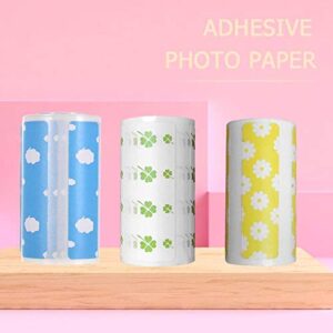 Paperang GZlanu 6 Rolls Thermal Sticker Paper Roll Clear Printing for PeriPage A6 Pocket Thermal Printer for PAPERANG P1/P2 Mini Photo Printer (PPSP3R+PPLB3R+1R),57x30mm