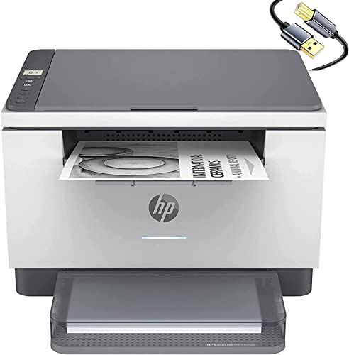 HP Laserjet MFP M234dwe All-in-One Wireless Monochrome Laser Printer, Print Scan Copy - 30 ppm, Up to 600 x 600 dpi, 8.5" x 14", Auto Duplex Printing, Bluetooth, Ethernet, Gray, Cbmou Printer_Cable