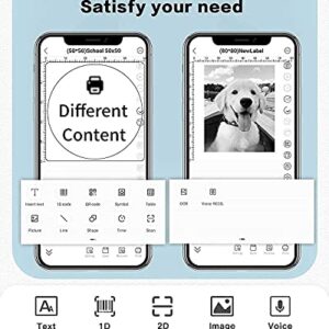Thermal Label Maker Printer Mini - M200 Thermal Label Printer Bluetooth Wireless Support up to 3inch / 80mm Label with 3 Roll 50x80mm Thermal Labels, 100PCS/Roll