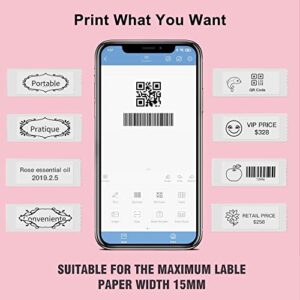 5 Rolls NIIMBOT Label Maker Tape with The Pink NIIMBOT D11 Printer, Self-Adhesive Label Sticker for D11/D110, Mini Bluetooth Label Printer Portable Smart Phone Handheld Sticker Mini Labeler Inkless