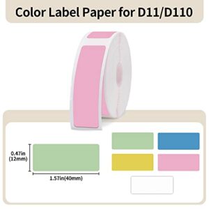 5 Rolls NIIMBOT Label Maker Tape with The Pink NIIMBOT D11 Printer, Self-Adhesive Label Sticker for D11/D110, Mini Bluetooth Label Printer Portable Smart Phone Handheld Sticker Mini Labeler Inkless